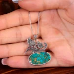 گردنبند فیروزه شجری زنانه کد 14889