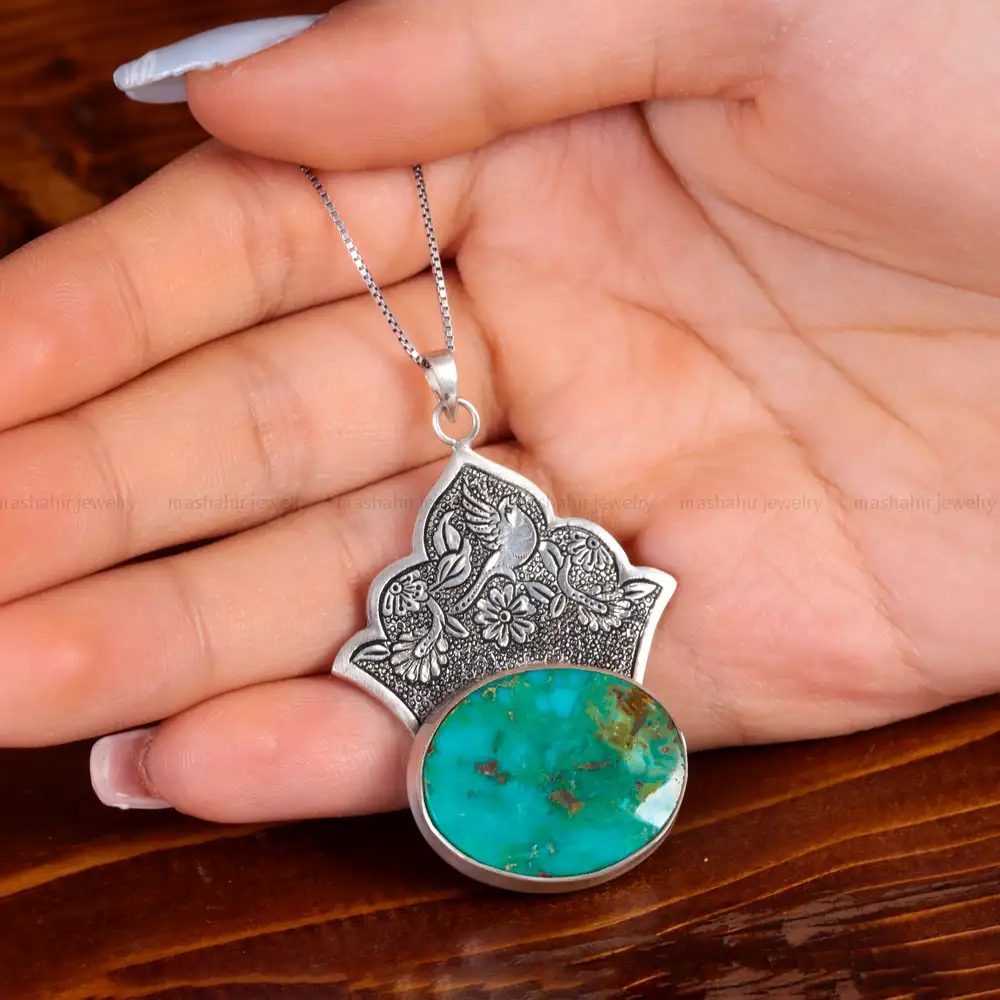 گردنبند فیروزه شجری زنانه کد 14893