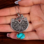 گردنبند فیروزه شجری زنانه کد 14898