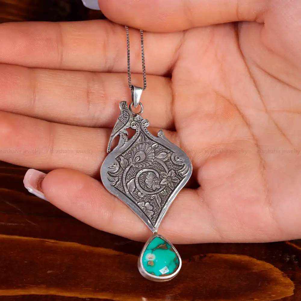 گردنبند فیروزه شجری زنانه کد 14905