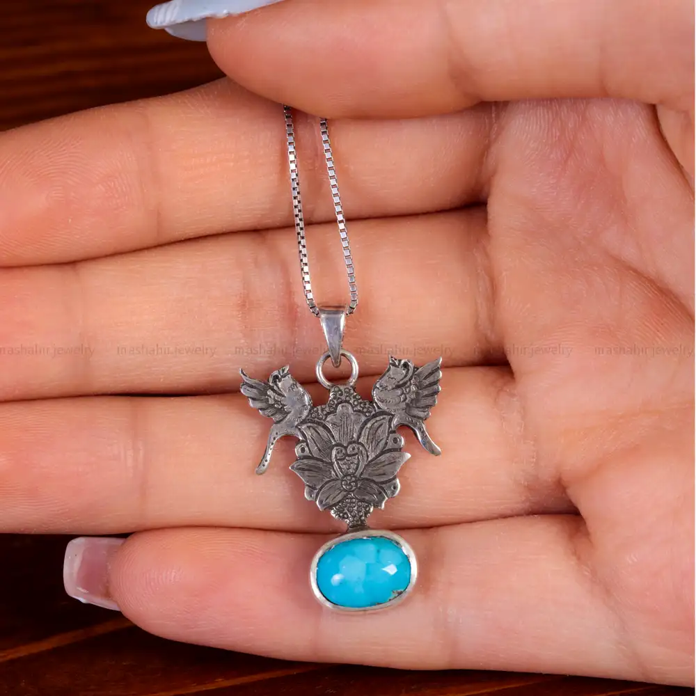 گردنبند فیروزه شجری زنانه کد 14913