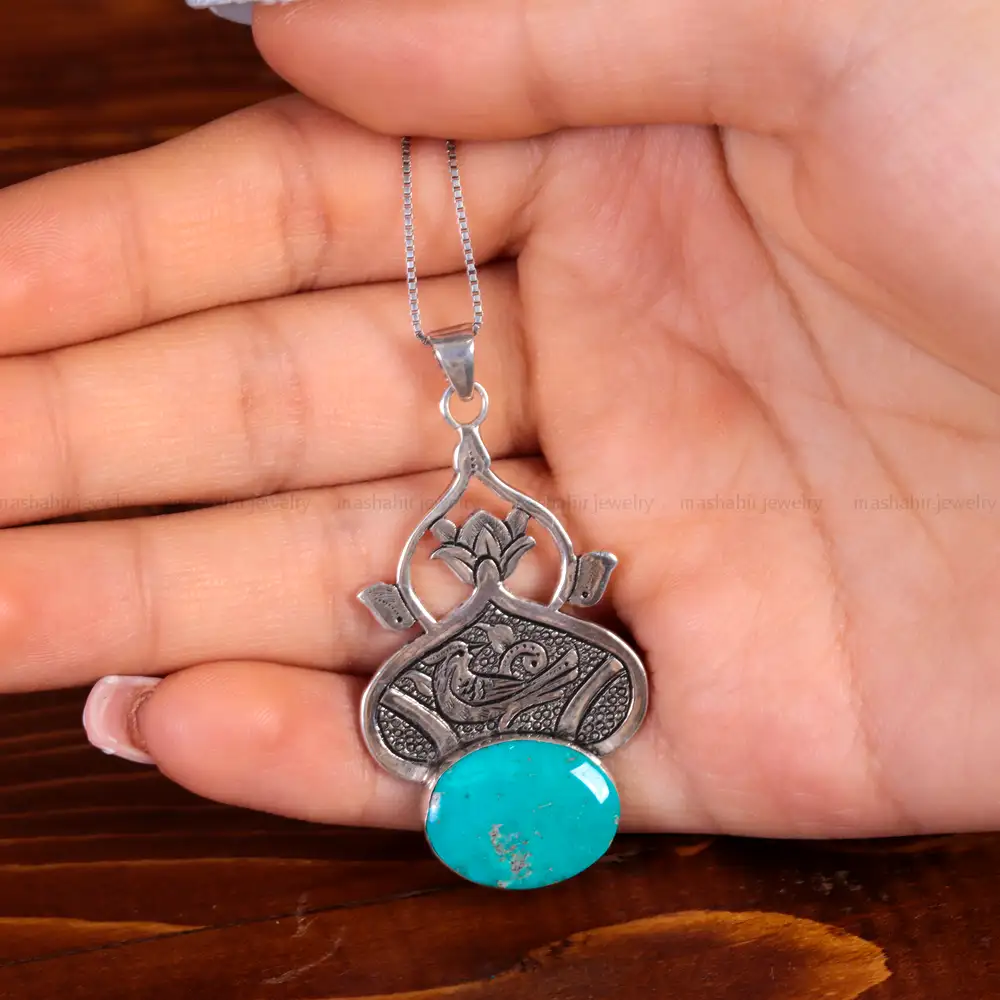 گردنبند فیروزه شجری زنانه کد 14919