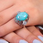 انگشتر فیروزه شجری زنانه کد 14923