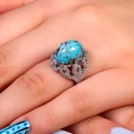 انگشتر فیروزه شجری زنانه کد 14925