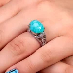 انگشتر فیروزه شجری زنانه کد 14929