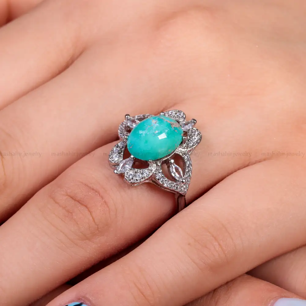 انگشتر فیروزه شجری زنانه کد 14930