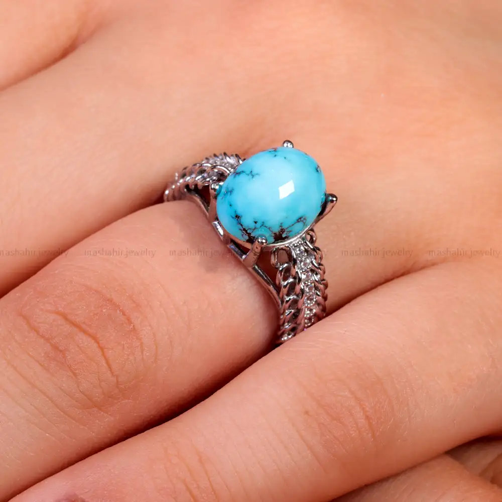 انگشتر فیروزه شجری زنانه کد 14932