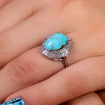 انگشتر فیروزه شجری زنانه کد 14943