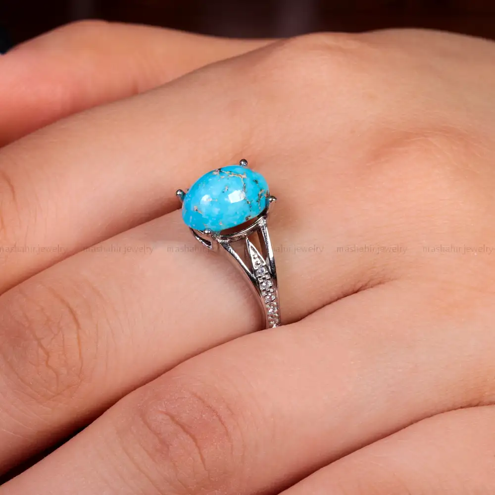 انگشتر فیروزه شجری زنانه کد 14948
