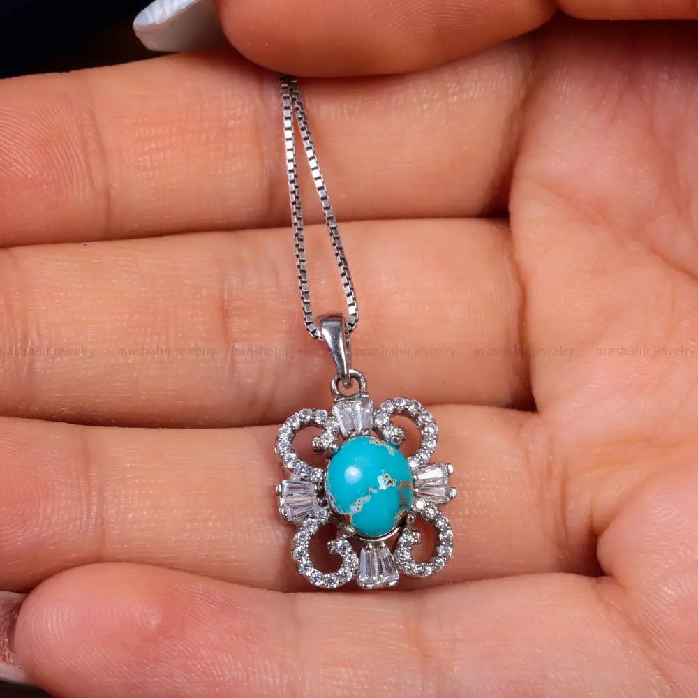 گردنبند فیروزه زنانه کد 14954
