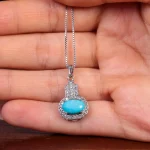 گردنبند فیروزه زنانه کد 14956