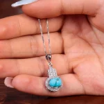 گردنبند فیروزه زنانه کد 14977