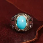 انگشتر فیروزه عجمی مردانه کد 15013