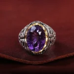 انگشتر آمیتیست مردانه کد 15021