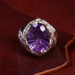 انگشتر آمیتیست مردانه کد 15028