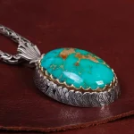 گردنبند فیروزه مردانه کد 15088