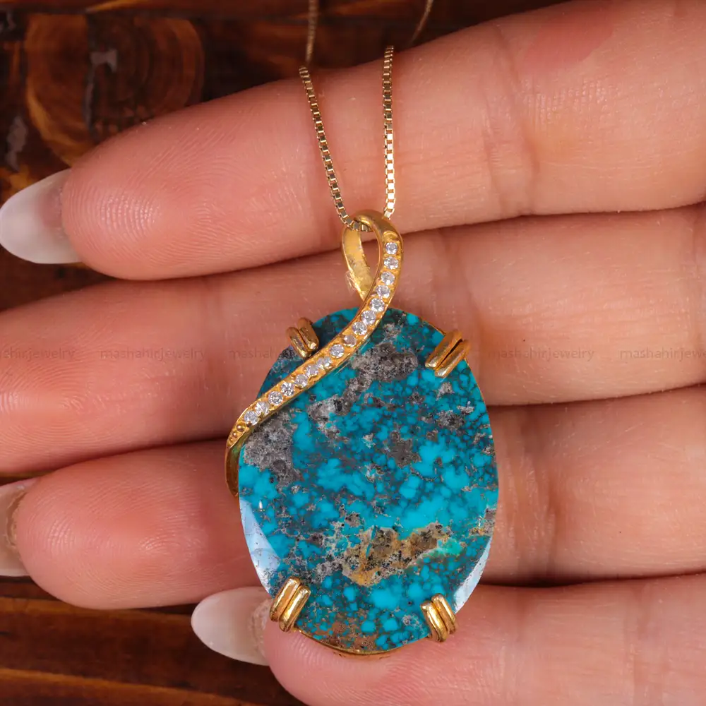 گردنبند فیروزه زنانه کد 15093