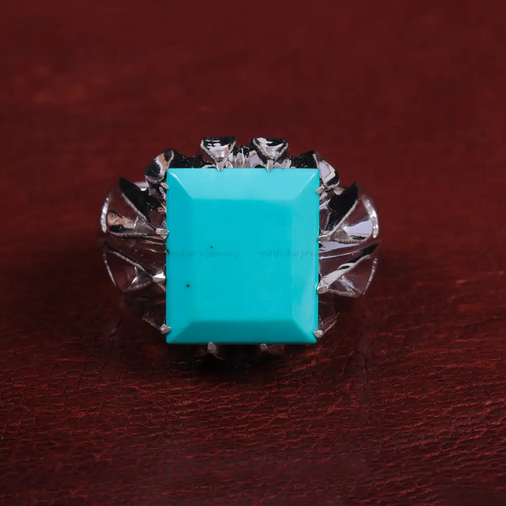 انگشتر فیروزه شجری مردانه کد 15097