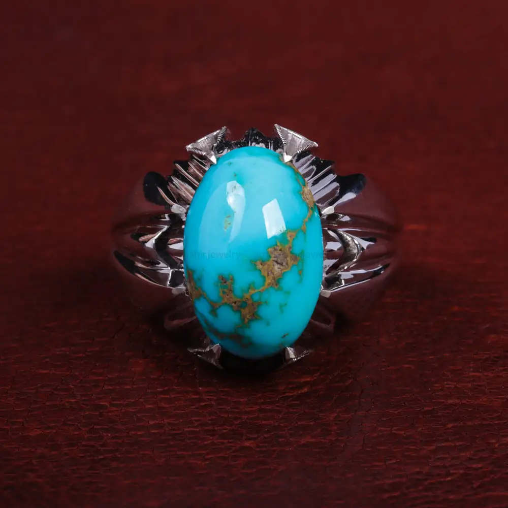 انگشتر فیروزه شجری مردانه کد 15102