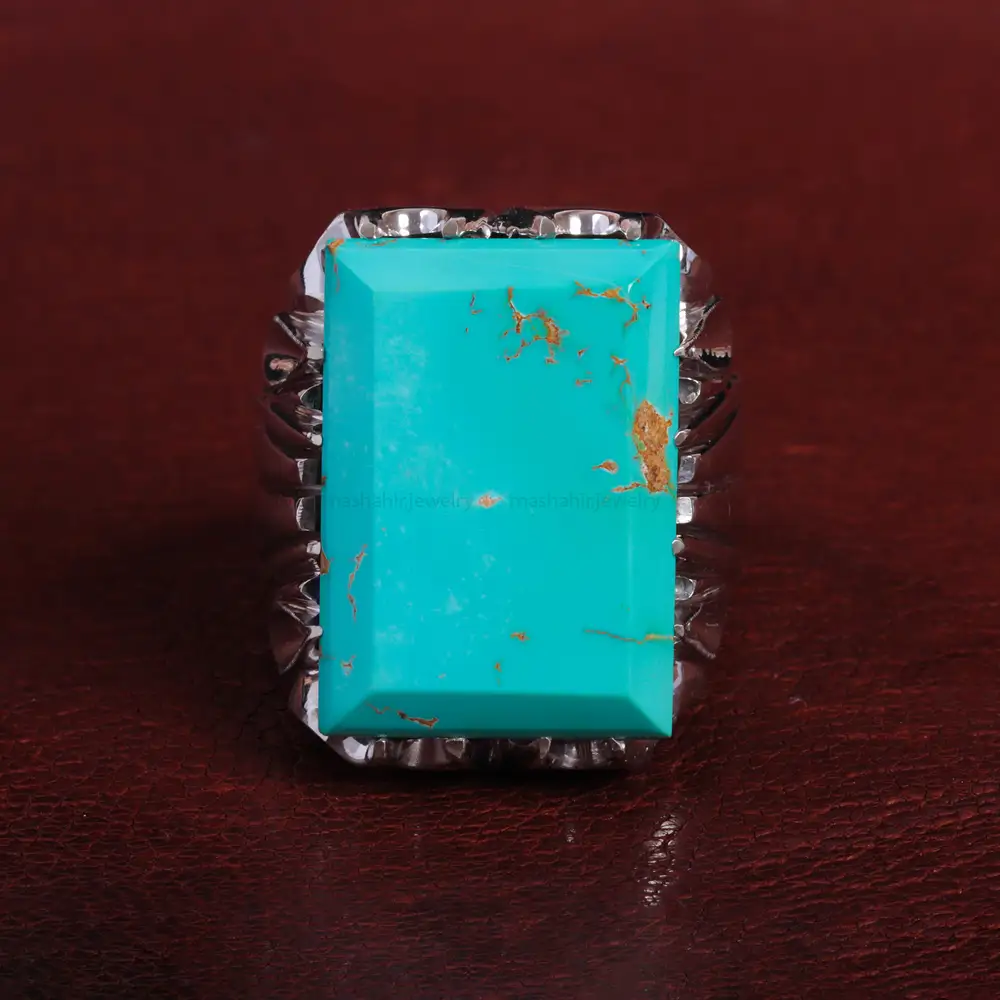 انگشتر فیروزه شجری مردانه کد 15107