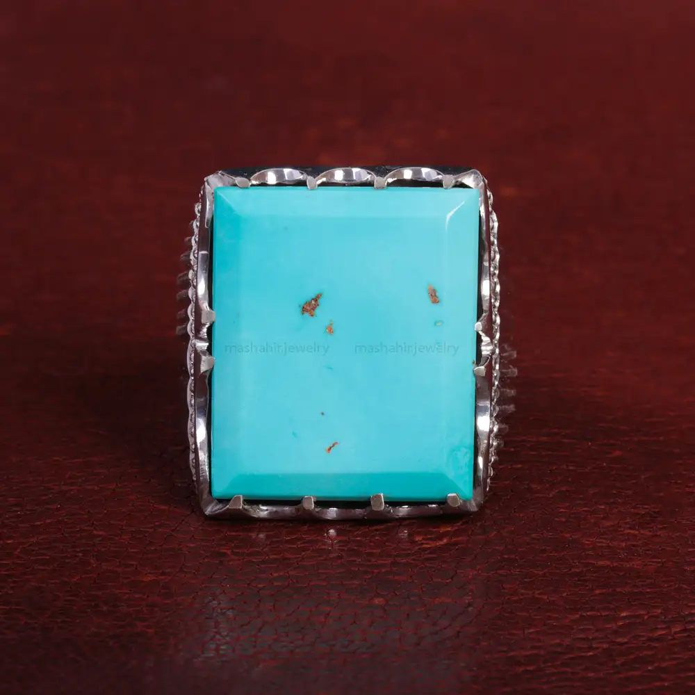 انگشتر فیروزه شجری مردانه کد 15115