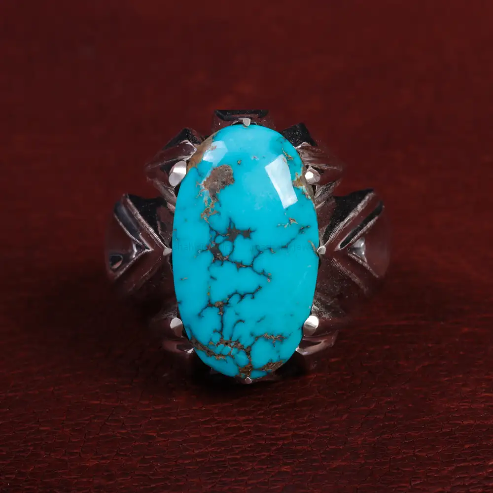 انگشتر فیروزه شجری مردانه کد 15117