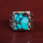 انگشتر فیروزه شجری مردانه کد 15120