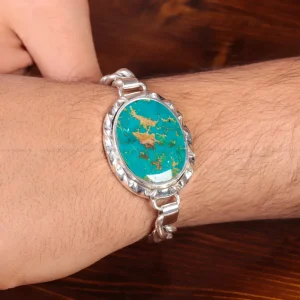 دستبند فیروزه مردانه کد 15127