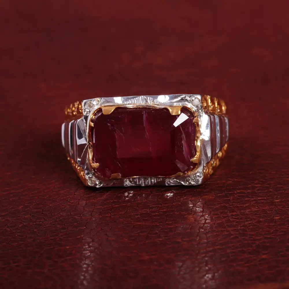 انگشتر یاقوت سرخ مردانه کد 15146