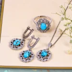 نیم ست فیروزه زنانه کد 14804