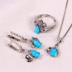 نیم ست فیروزه زنانه کد 14808