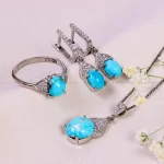 نیم ست فیروزه زنانه کد 14810