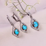 نیم ست فیروزه زنانه کد 14811