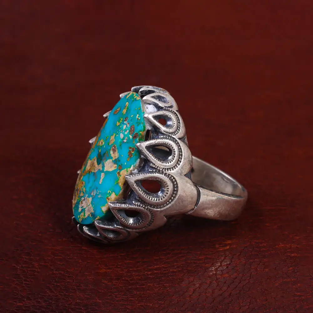 انگشتر فیروزه شجری مردانه کد 14663