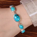 دستبند فیروزه زنانه کد 15069