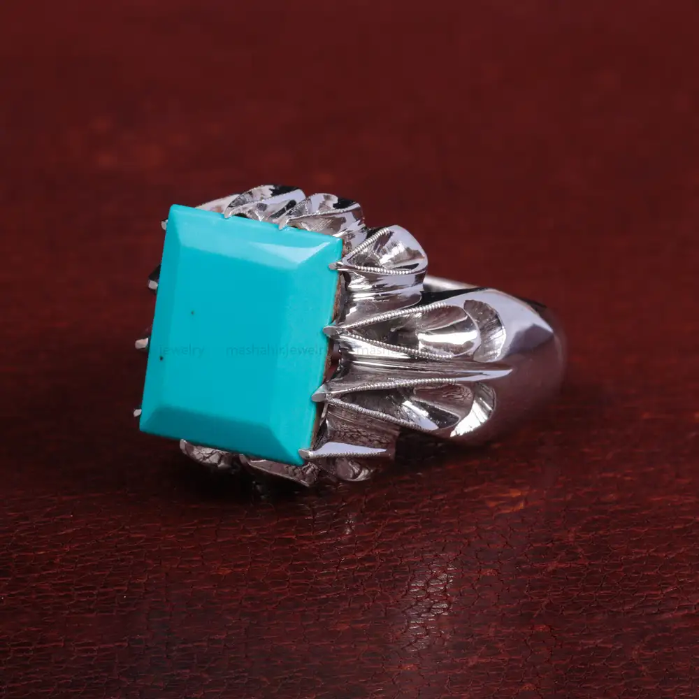 انگشتر فیروزه شجری مردانه کد 15097