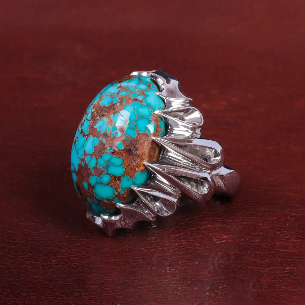 انگشتر فیروزه شجری مردانه کد 15101