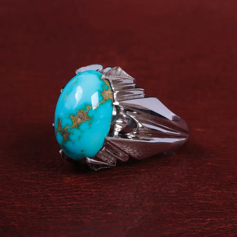 انگشتر فیروزه شجری مردانه کد 15102