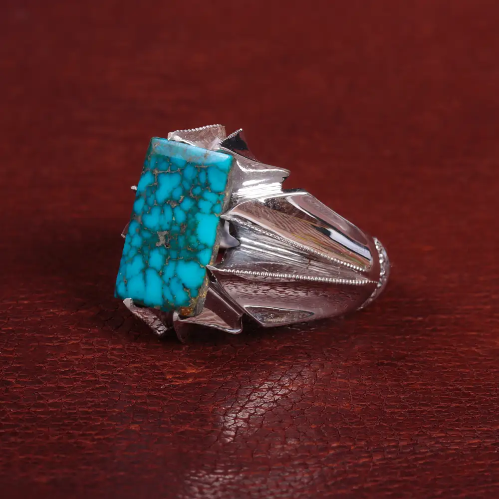 انگشتر فیروزه شجری مردانه کد 15121