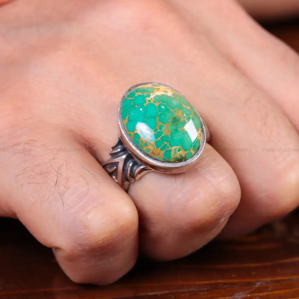 انگشتر فیروزه شجری مردانه کد 14675