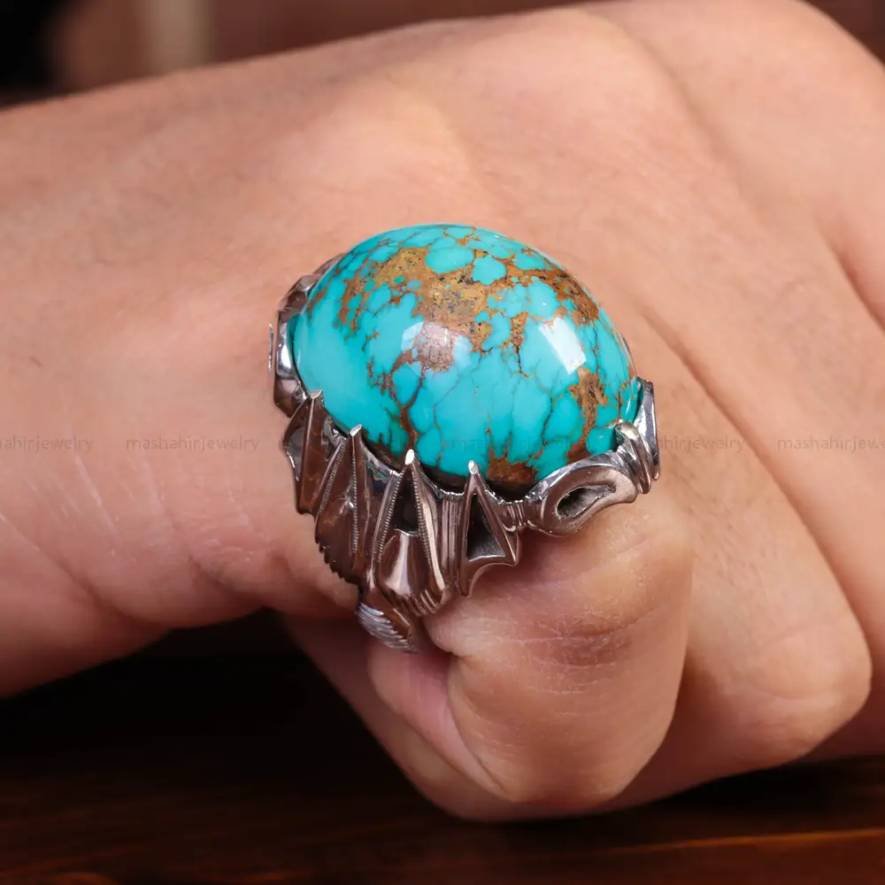 انگشتر فیروزه شجری مردانه کد 15108