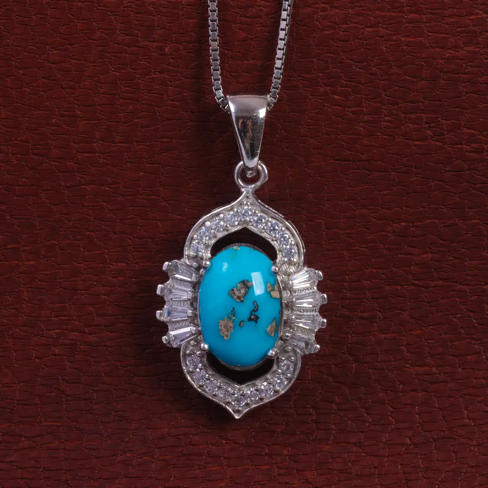 گردنبند فیروزه زنانه کد 15176