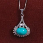 گردنبند فیروزه زنانه کد 15376