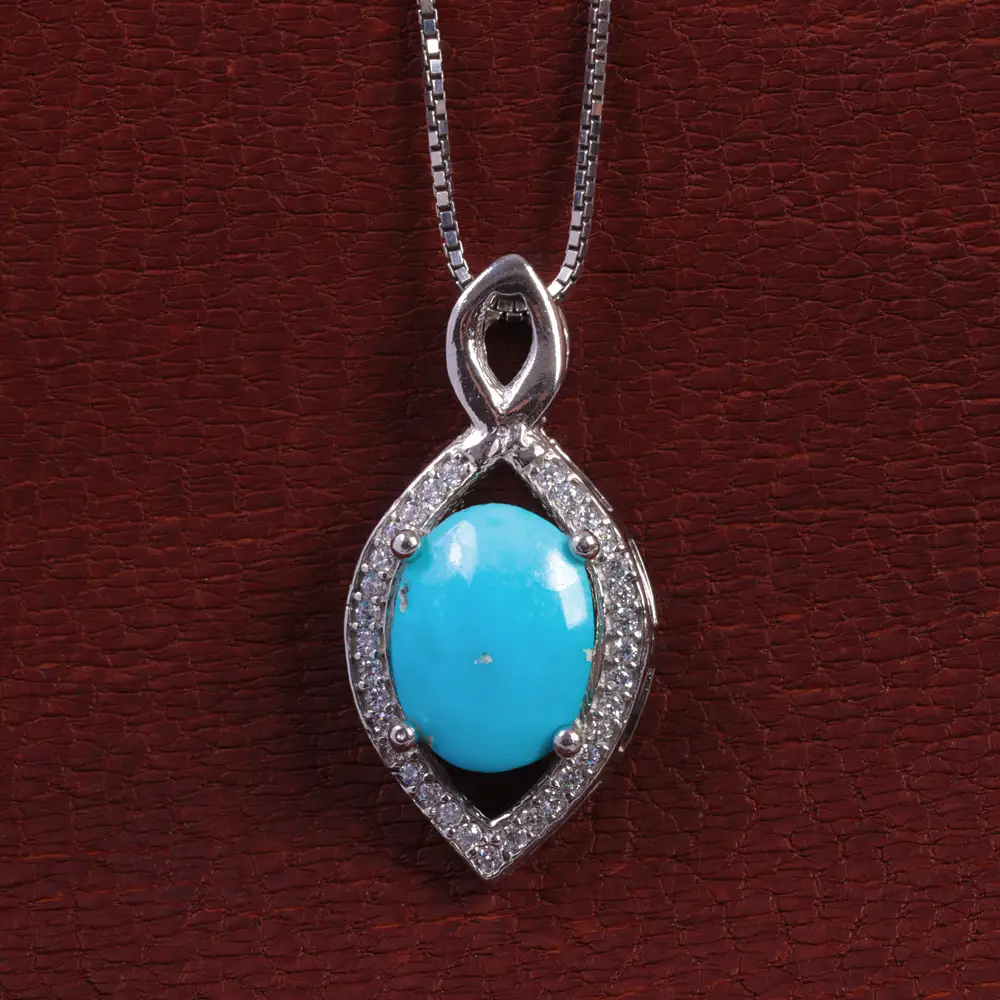 گردنبند فیروزه زنانه کد 15387