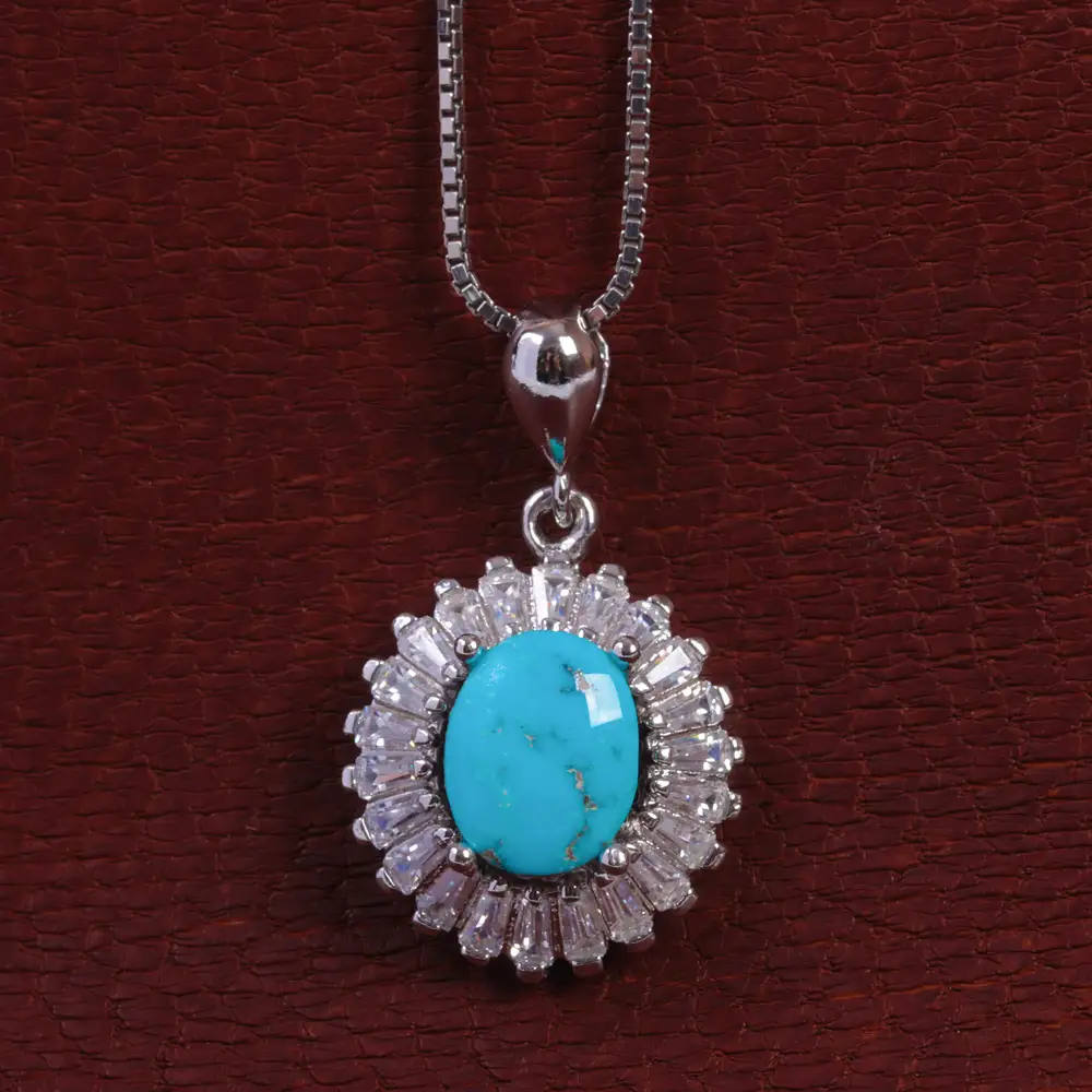 گردنبند فیروزه زنانه کد 15388