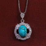گردنبند فیروزه زنانه کد 15389