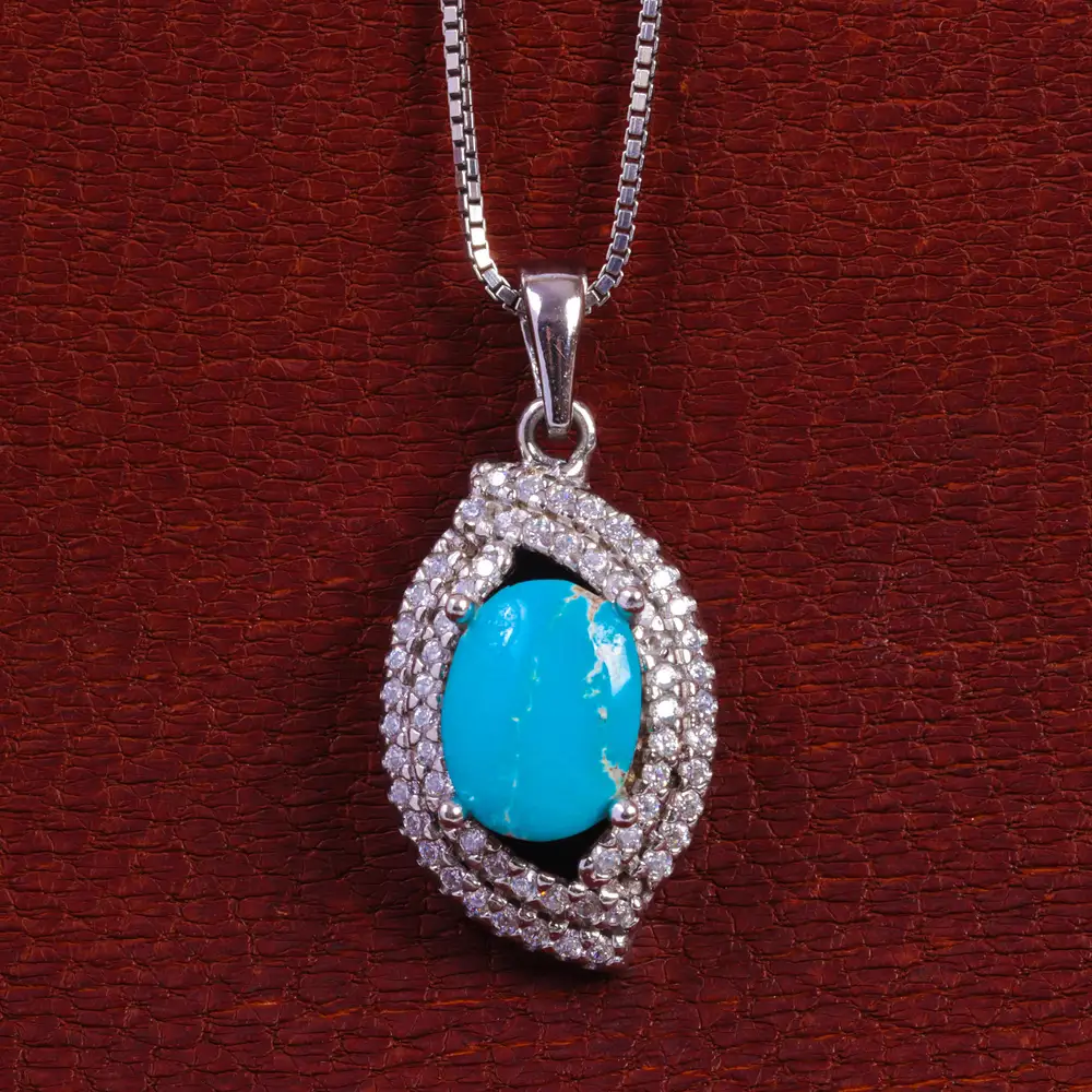 گردنبند فیروزه زنانه کد 15390