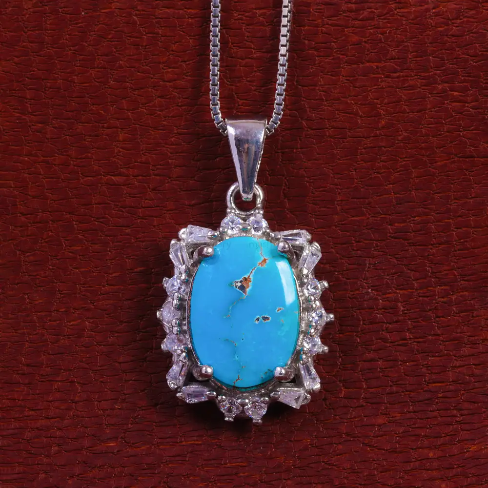 گردنبند فیروزه زنانه کد 15391