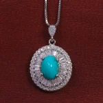 گردنبند فیروزه زنانه کد 15392