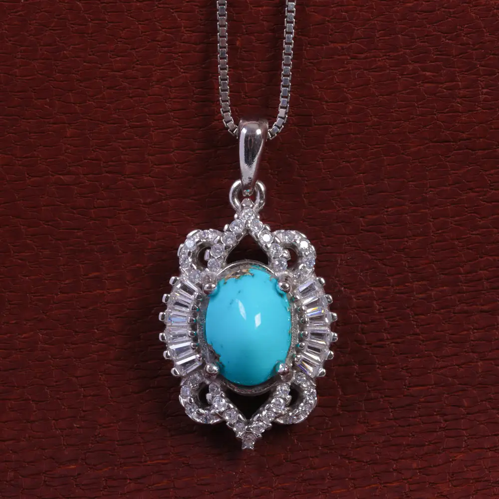 گردنبند فیروزه زنانه کد 15394